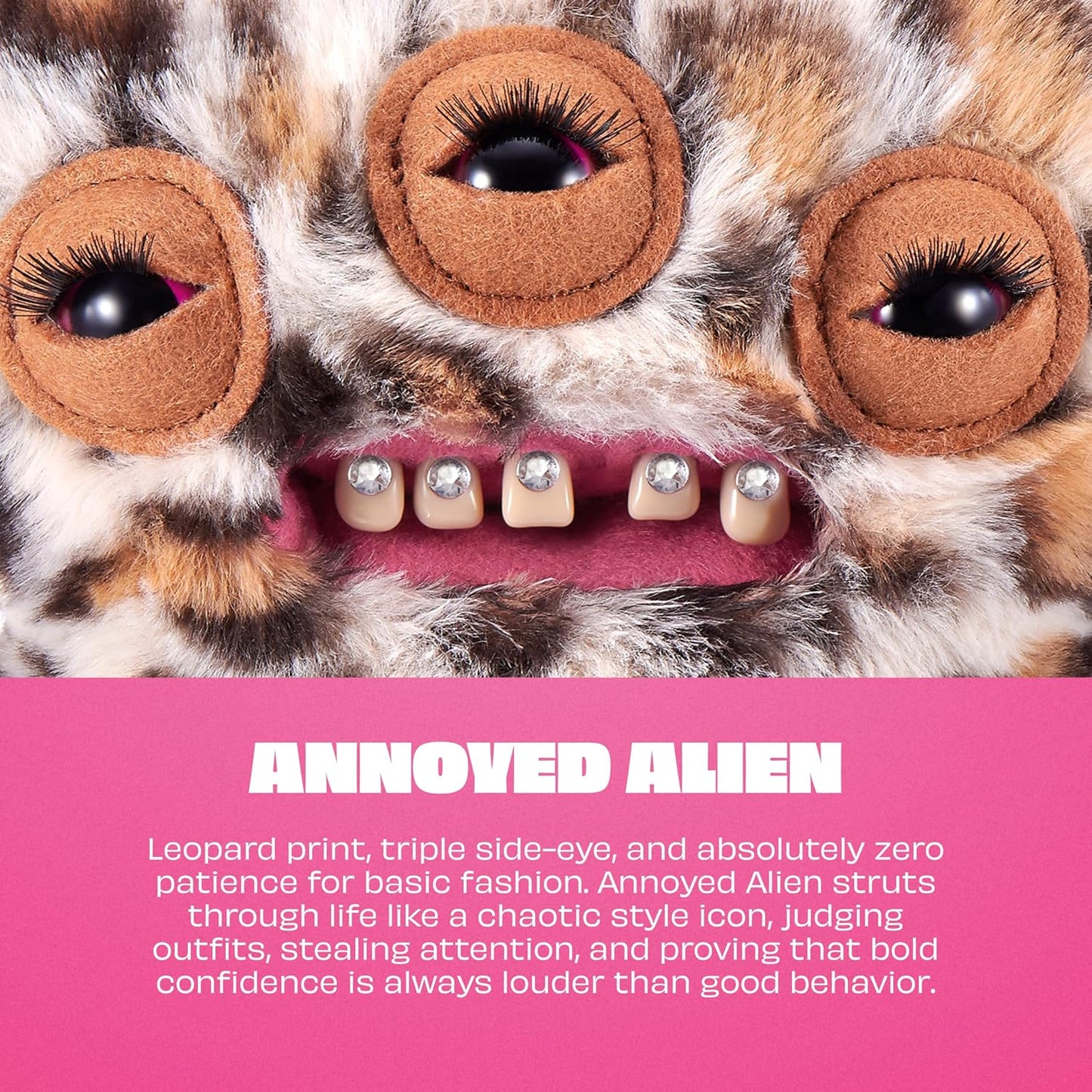 9 Inch Plush Collectible Toy (Annoyed Alien) Featuring Funny Ugly Monster Designs with Fierce Attitude & Bold Style